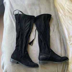 black knee high boots